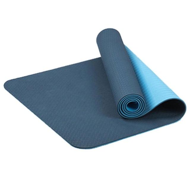 Two Tone Colours 6Mm Tpe Non Slip Yoga Mat Gym Fitness Equipment Exercise