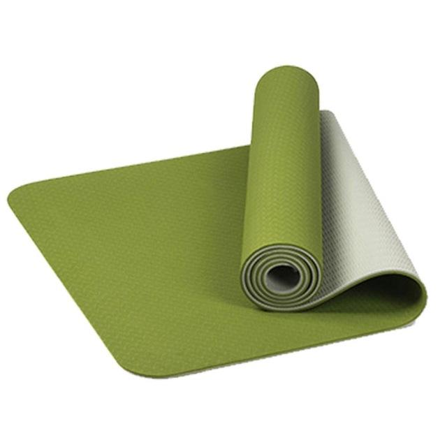 Two Tone Colours 6Mm Tpe Non Slip Yoga Mat Gym Fitness Equipment Exercise
