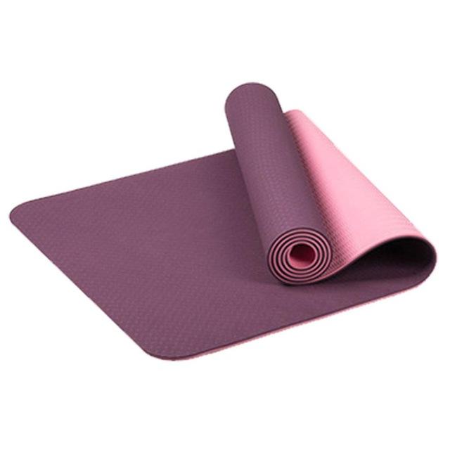 Two Tone Colours 6Mm Tpe Non Slip Yoga Mat Gym Fitness Equipment Exercise
