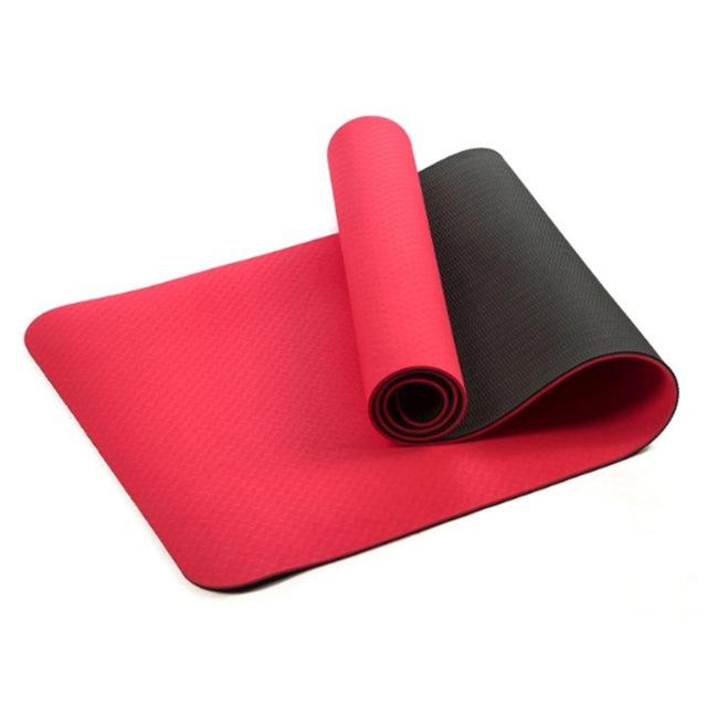 Two Tone Colours 6Mm Tpe Non Slip Yoga Mat Gym Fitness Equipment Exercise