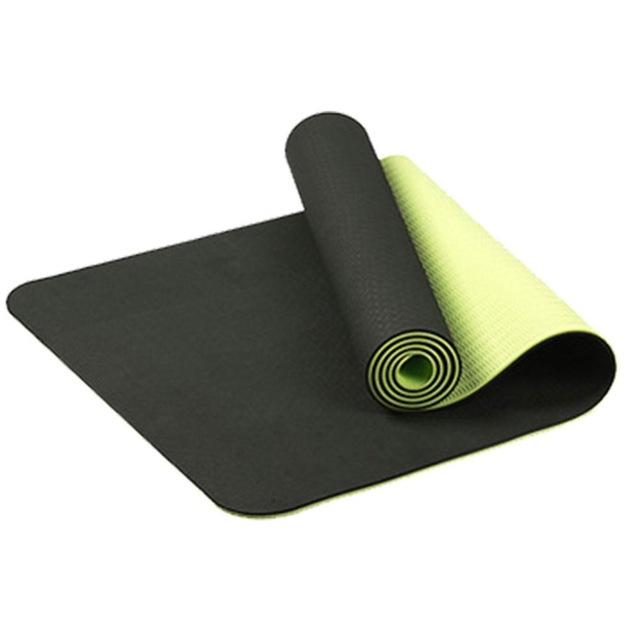Two Tone Colours 6Mm Tpe Non Slip Yoga Mat Gym Fitness Equipment Exercise