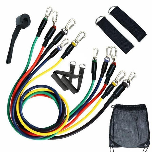 11 Pcs Pull Rope Latex Resistance Bands Body Fitness Equipment Exercise Gym