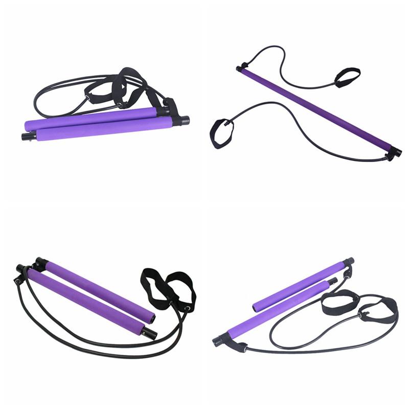 Pilates Stretch Rope Gym Stick Yoga Exercise Bar Trainer Fitness