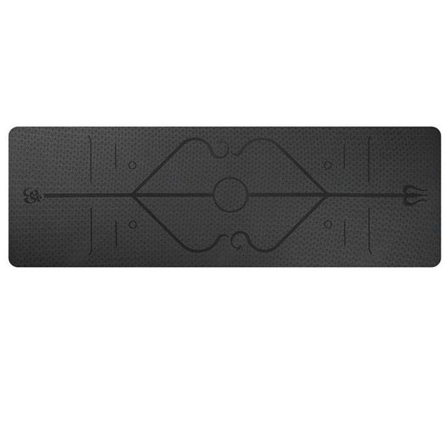 Non Slip Yoga Mat With Position Lines Beginner Fitness Exercise Workout