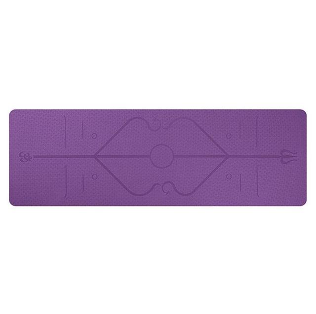 Non Slip Yoga Mat With Position Lines Beginner Fitness Exercise Workout