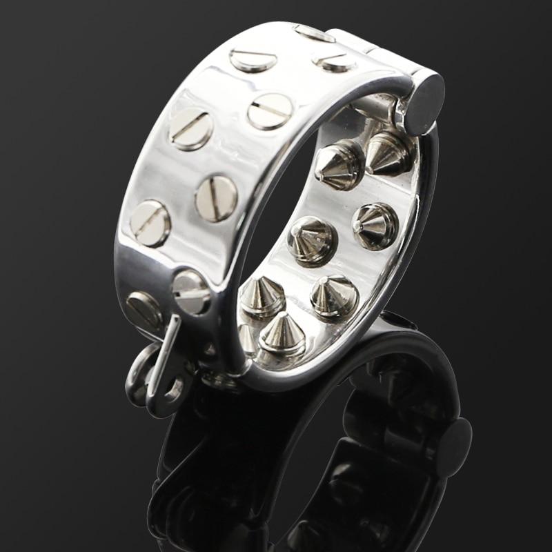 Sharp Spike Metal Cock Ring Male Chastity Bdsm Torture Devices