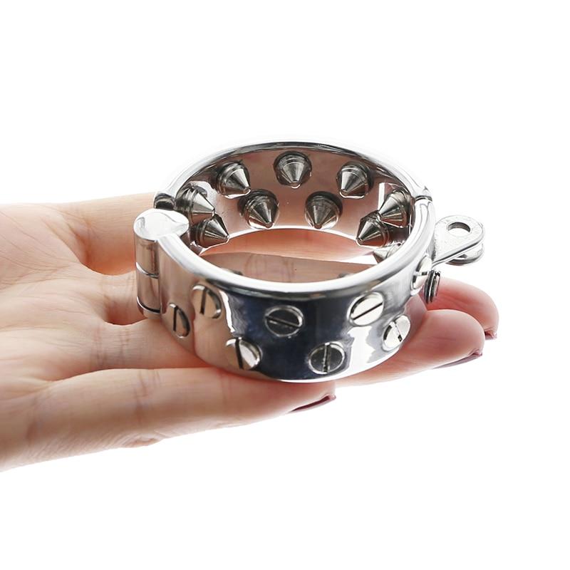 Sharp Spike Metal Cock Ring Male Chastity Bdsm Torture Devices