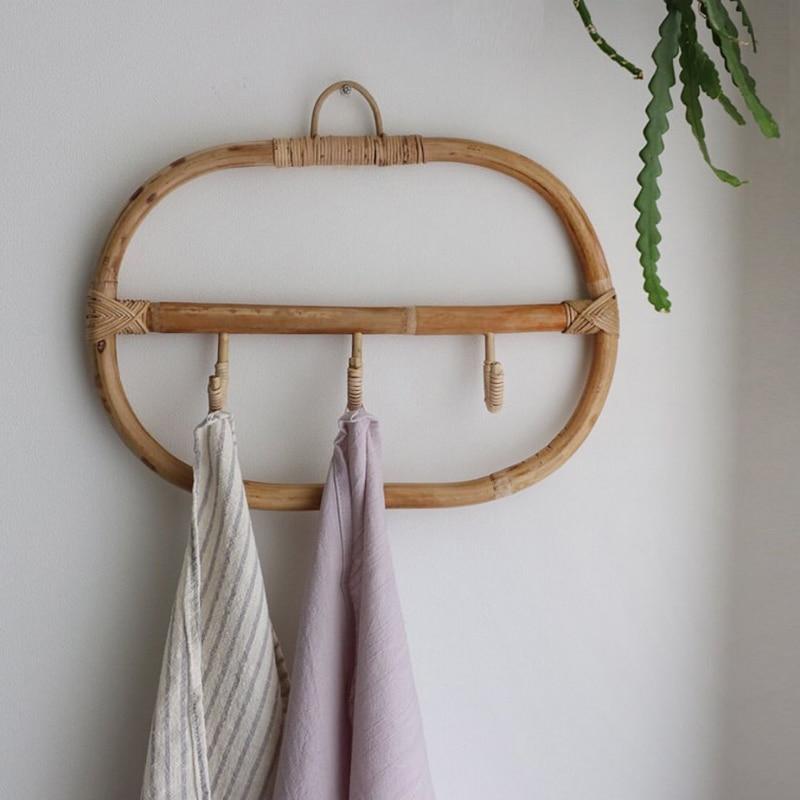 Rattan Wall Hooks Storage Organisation