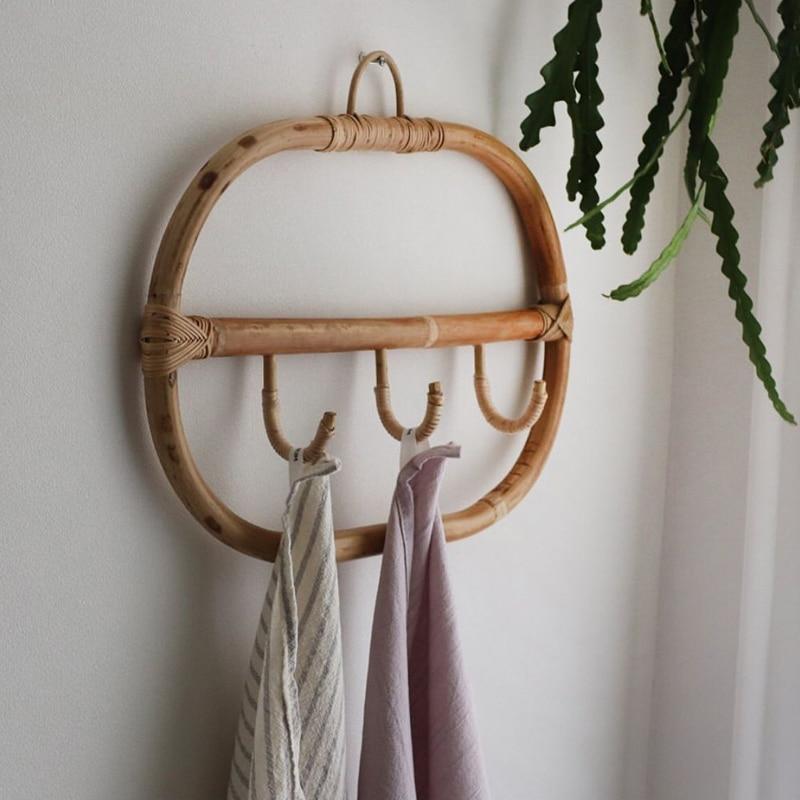 Rattan Wall Hooks Storage Organisation