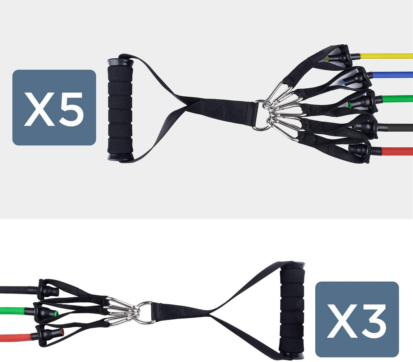 11Pcs Latex Resistance Bands Set Pull Rope Fitness Exercise Training Yoga Gym