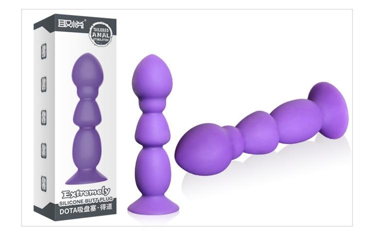 Big Purple Silicone Butt Plug Beads Unisex Large Anal Sex Toys