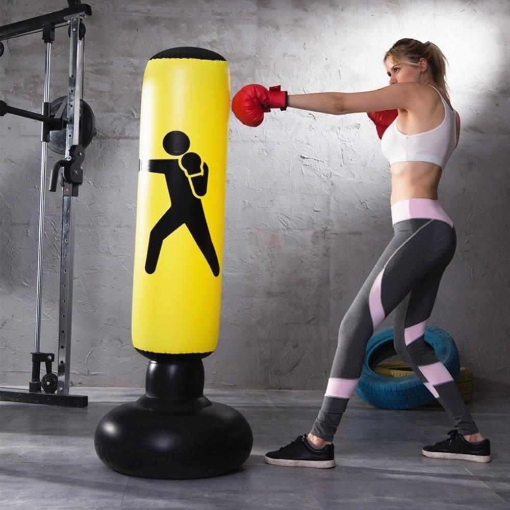 1.6M Yellow Inflatable Standing Boxing Bag Water Base Stress Punching Gym