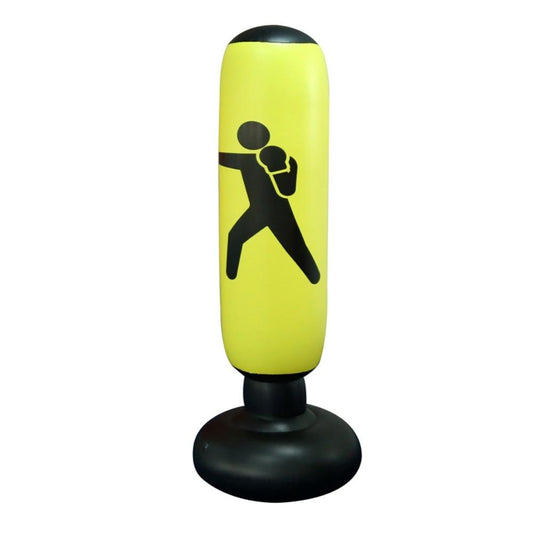 1.6M Yellow Inflatable Standing Boxing Bag Water Base Stress Punching Gym