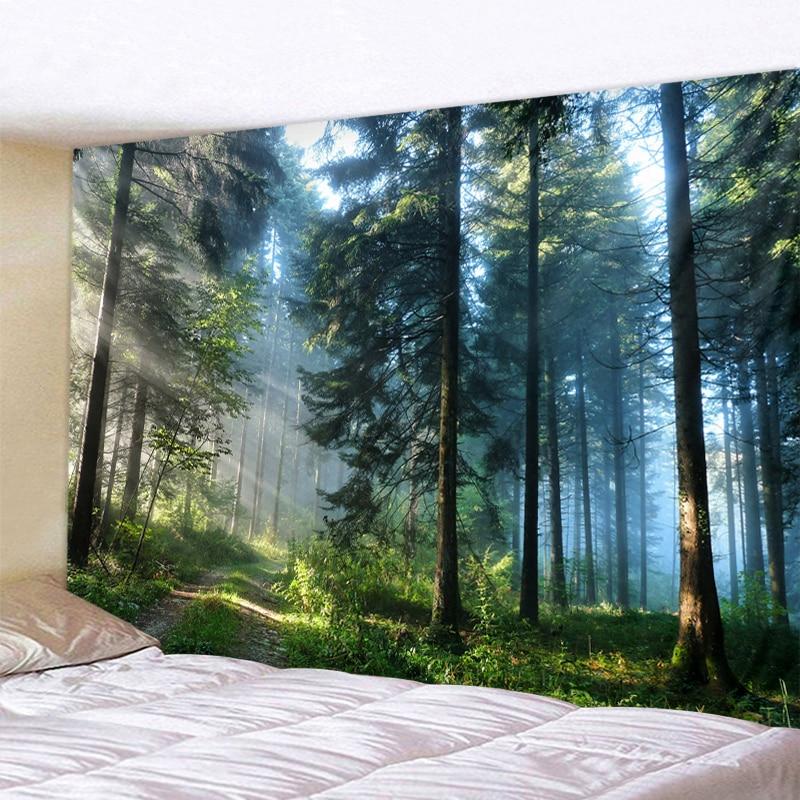 Beautiful Printed Natural Forest Large Wall Tapestry Bohemian Art