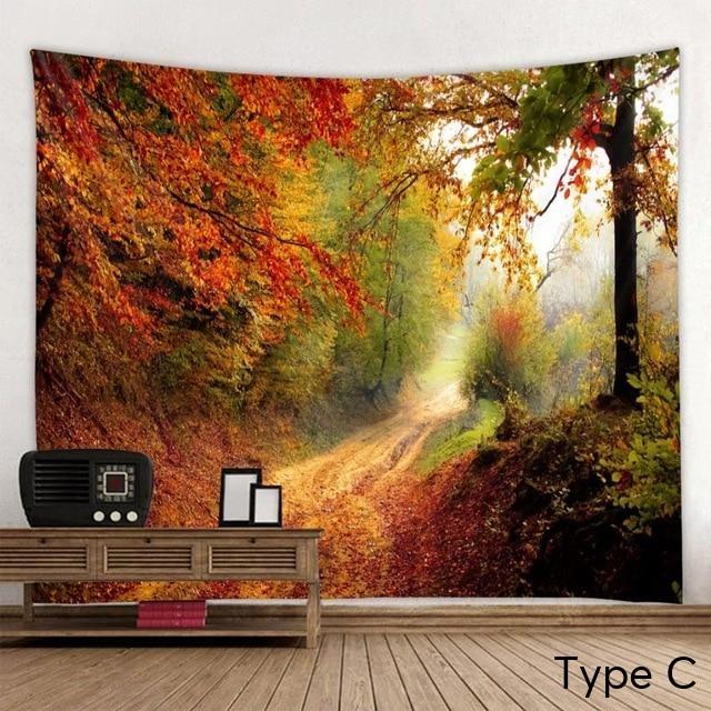 Beautiful Printed Natural Forest Large Wall Tapestry Bohemian Art