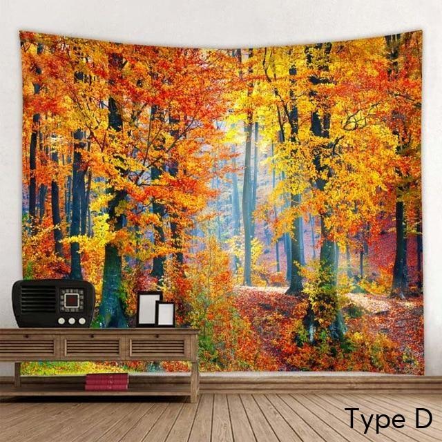 Beautiful Printed Natural Forest Large Wall Tapestry Bohemian Art