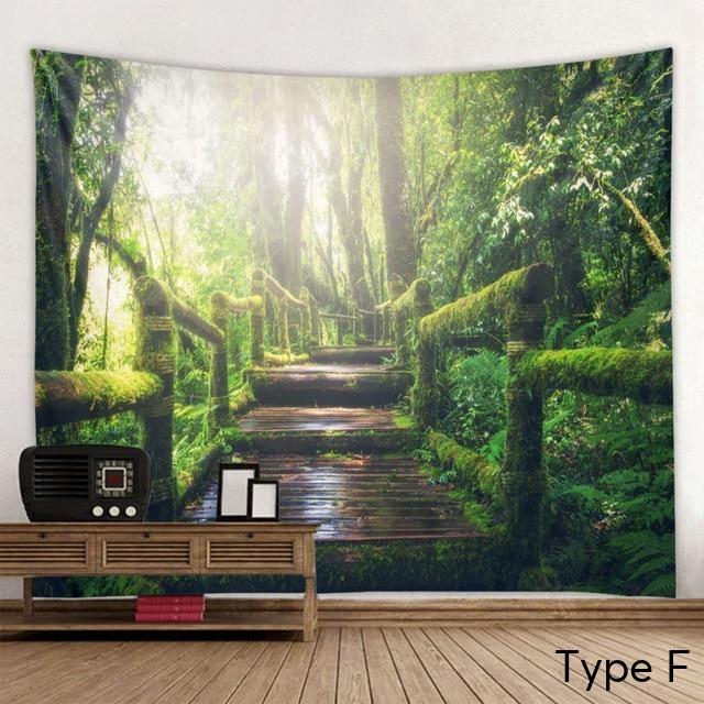 Beautiful Printed Natural Forest Large Wall Tapestry Bohemian Art
