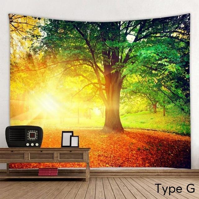 Beautiful Printed Natural Forest Large Wall Tapestry Bohemian Art