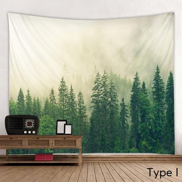 Beautiful Printed Natural Forest Large Wall Tapestry Bohemian Art