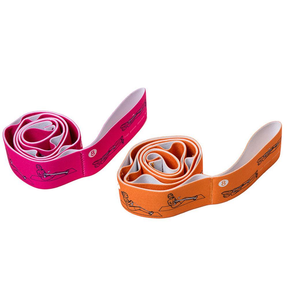 Yoga Stretch Resistance Bands Pink / Orange Blue Gym Fitness Pilates Workout