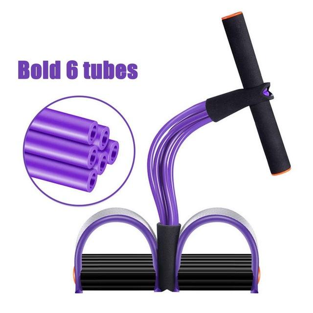 Fitness Latex Tube Resistance Bands Pink / Purple Pedal Exerciser Sit Up Pull Rope