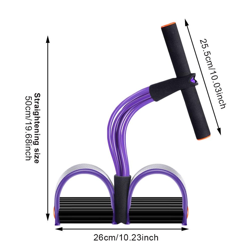 Fitness Latex Tube Resistance Bands Pink / Purple Pedal Exerciser Sit Up Pull Rope