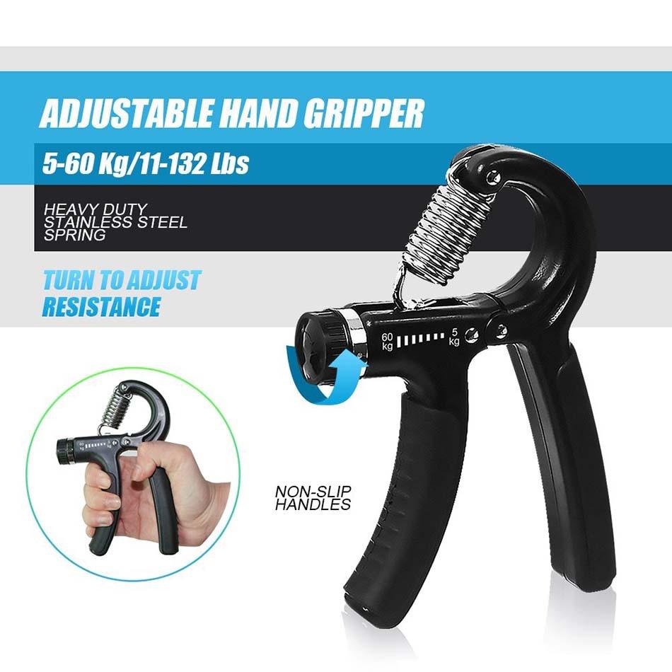5Pc Hand Finger Strength Kit Grips Exerciser Therapy Ball