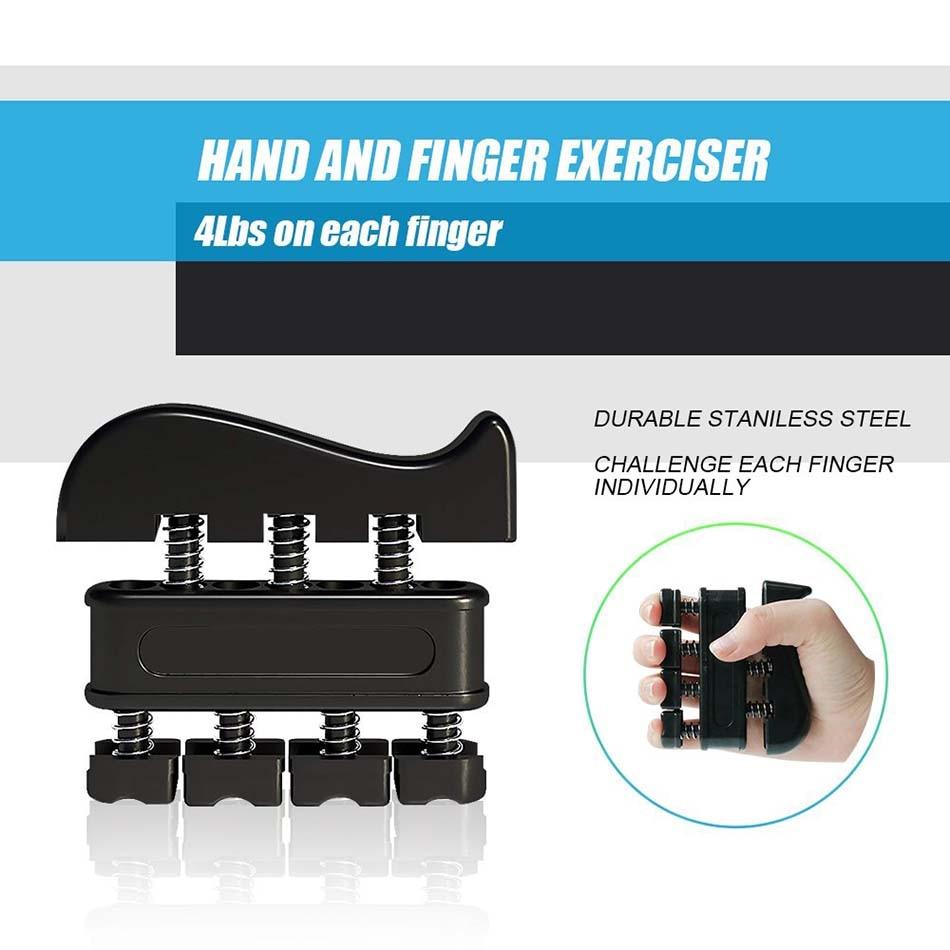 5Pc Hand Finger Strength Kit Grips Exerciser Therapy Ball