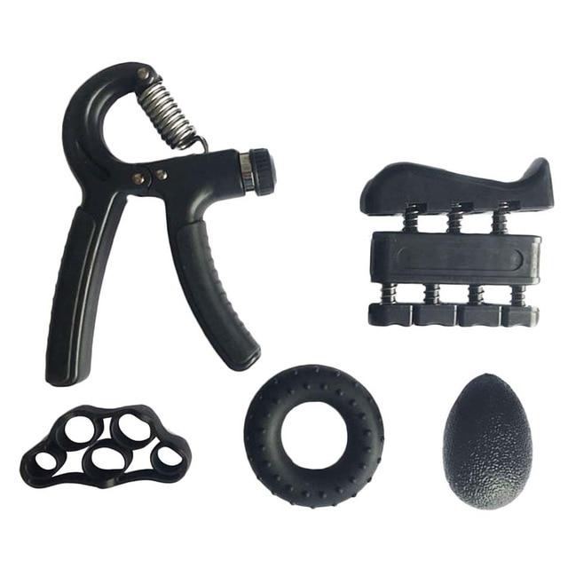 5Pc Hand Finger Strength Kit Grips Exerciser Therapy Ball