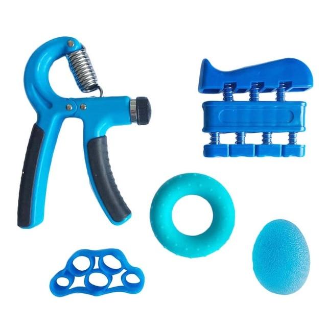 5Pc Hand Finger Strength Kit Grips Exerciser Therapy Ball