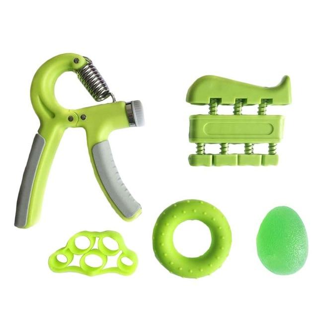 5Pc Hand Finger Strength Kit Grips Exerciser Therapy Ball