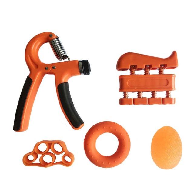 5Pc Hand Finger Strength Kit Grips Exerciser Therapy Ball