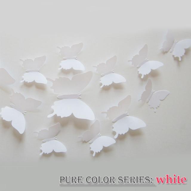 12 Pcs / Set Rainbow Colourful 3D Pvc Butterfly Wall Sticker Decor