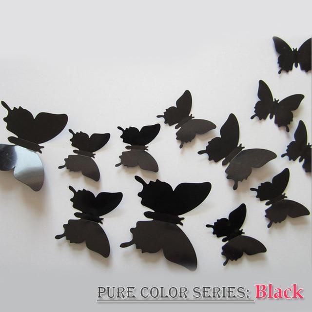 12 Pcs / Set Rainbow Colourful 3D Pvc Butterfly Wall Sticker Decor