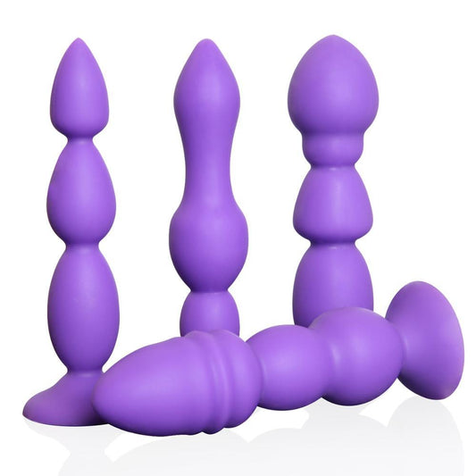 Big Purple Silicone Butt Plug Beads Unisex Large Anal Sex Toys