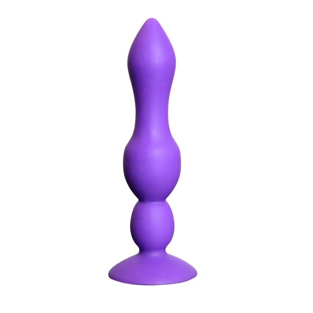 Big Purple Silicone Butt Plug Beads Unisex Large Anal Sex Toys