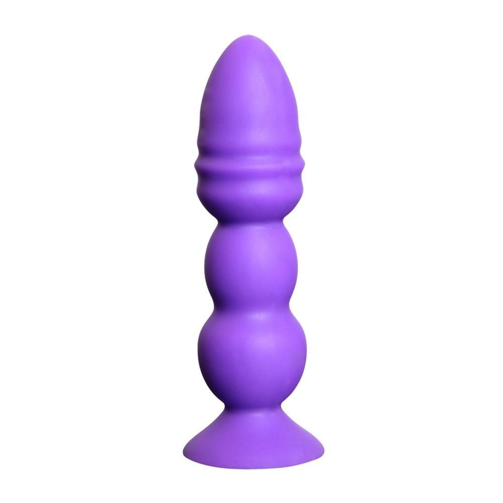 Big Purple Silicone Butt Plug Beads Unisex Large Anal Sex Toys