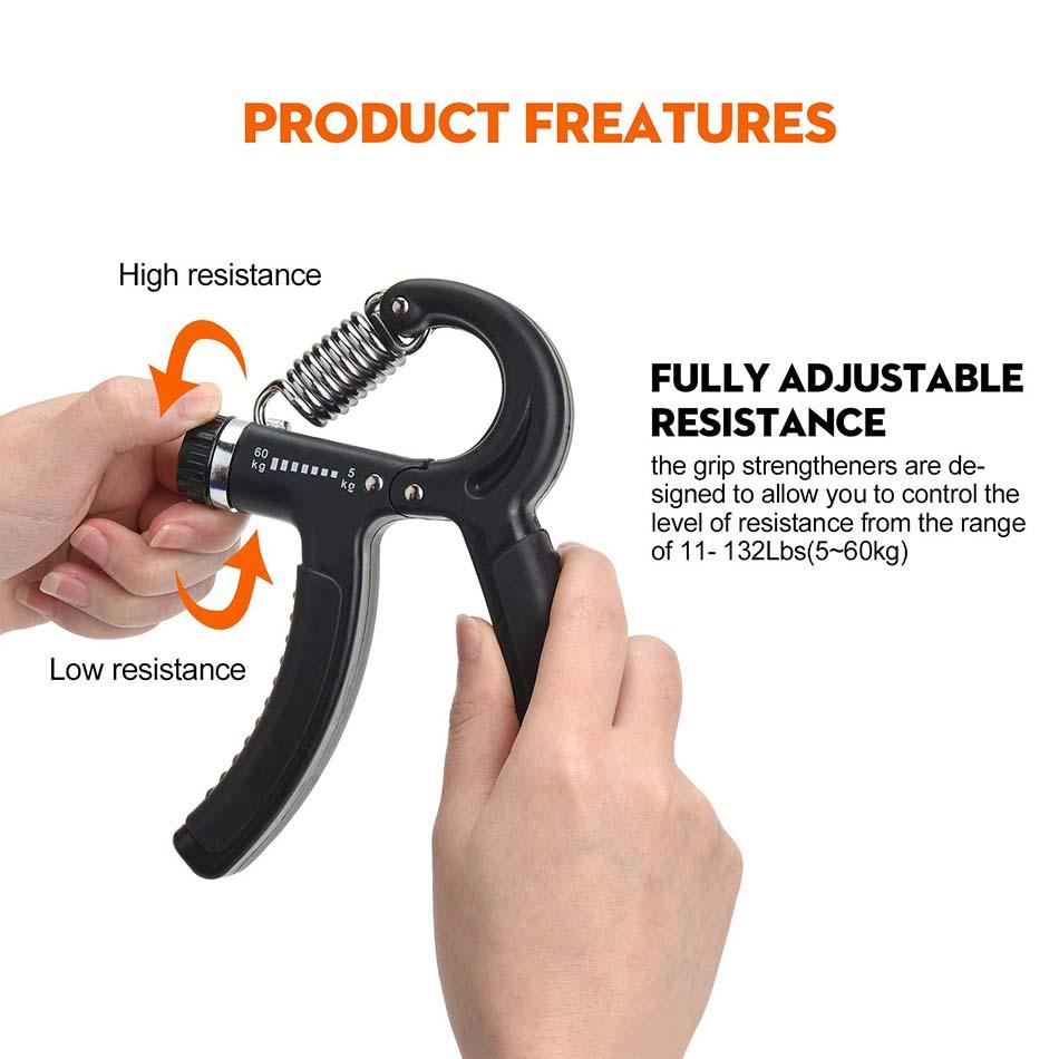 5Pc Hand Finger Strength Kit Grips Exerciser Therapy Ball