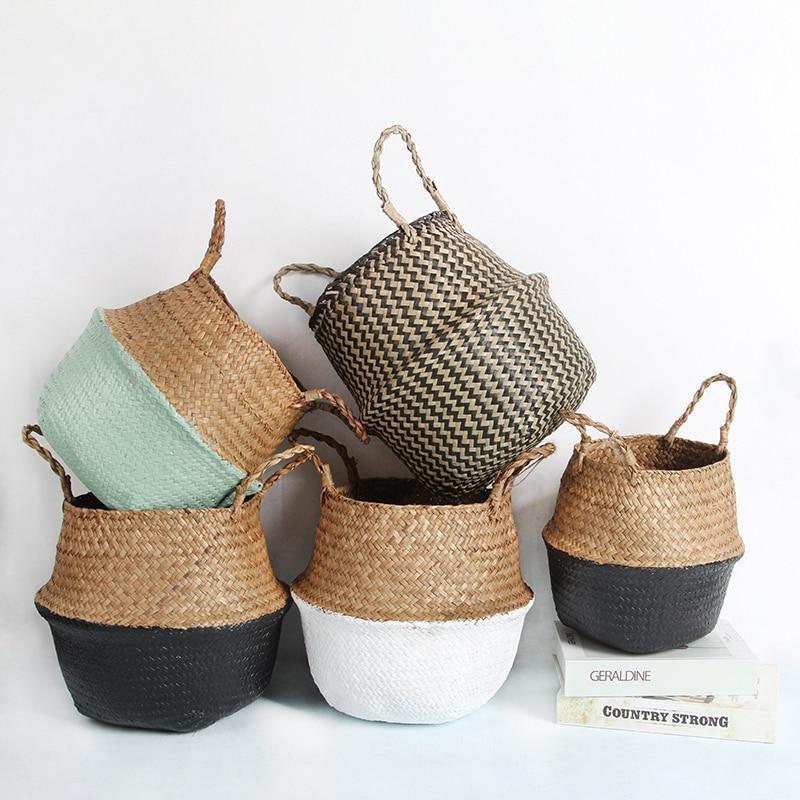 Colour Block Wicker Baskets Storage