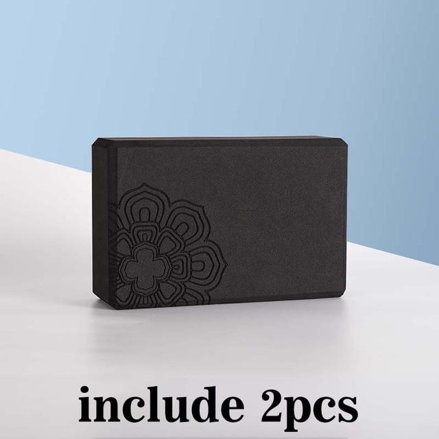 2 / Pcs Eva Yoga Block With Pilates Flexibility Stretching Strap Fitness