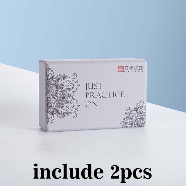 2 / Pcs Eva Yoga Block With Pilates Flexibility Stretching Strap Fitness