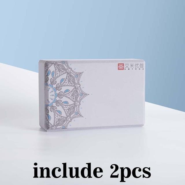 2 / Pcs Eva Yoga Block With Pilates Flexibility Stretching Strap Fitness