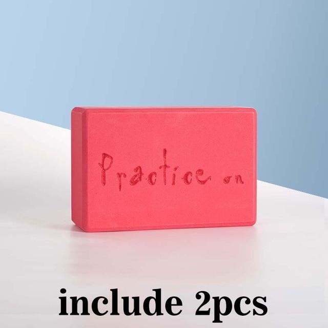 2 / Pcs Eva Yoga Block With Pilates Flexibility Stretching Strap Fitness