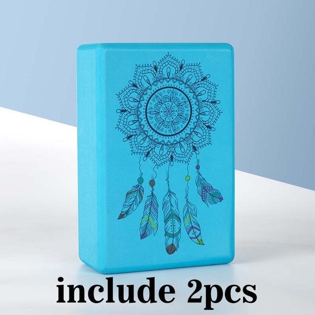 2 / Pcs Eva Yoga Block With Pilates Flexibility Stretching Strap Fitness