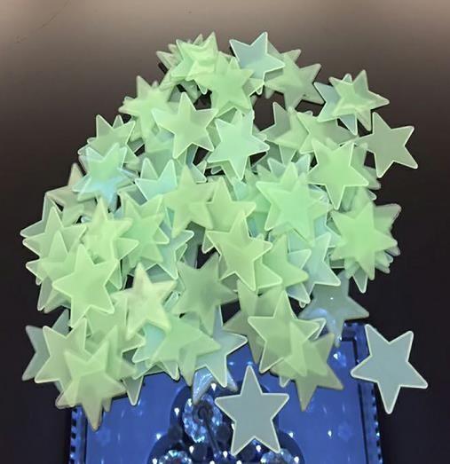 50Pcs 3D Stars Glow In The Dark Wall Stickers Luminous Fluorescent Decor