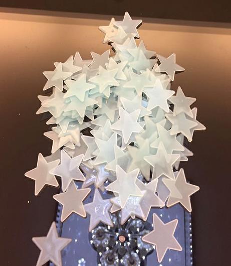 50Pcs 3D Stars Glow In The Dark Wall Stickers Luminous Fluorescent Decor