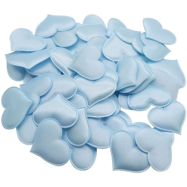 100Pcs Romantic Satin Hearts Valentine's Wedding Day Decorations