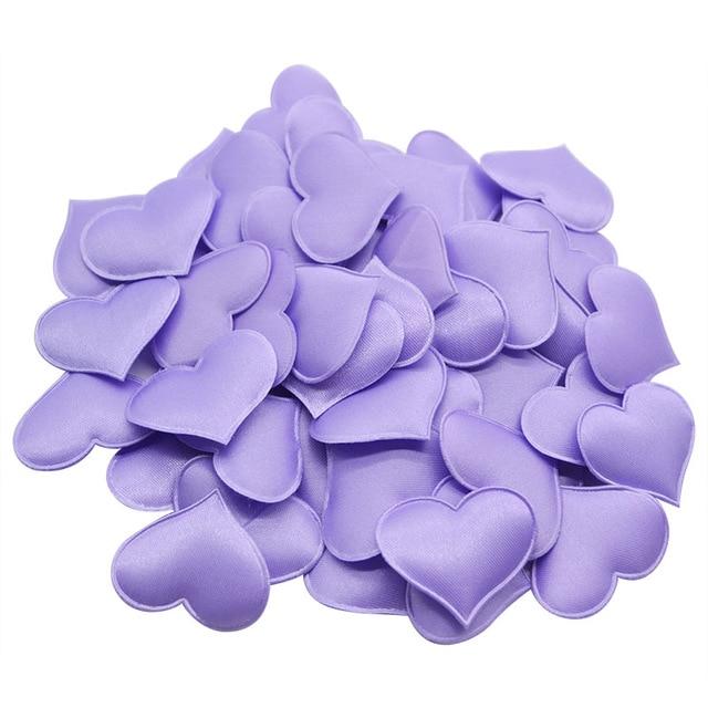 100Pcs Romantic Satin Hearts Valentine's Wedding Day Decorations
