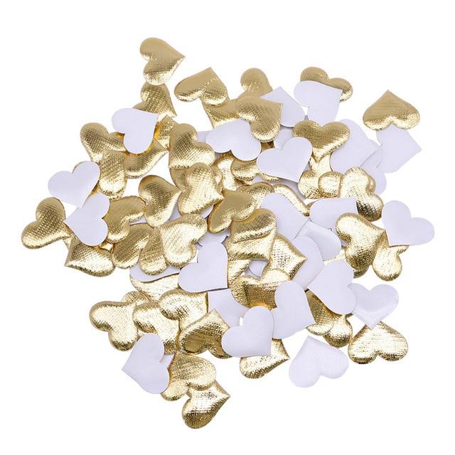 100Pcs Romantic Satin Hearts Valentine's Wedding Day Decorations