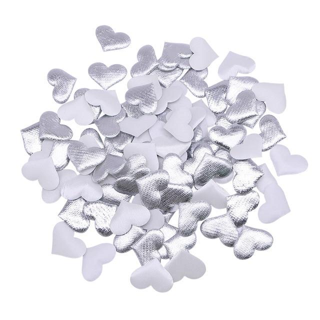 100Pcs Romantic Satin Hearts Valentine's Wedding Day Decorations